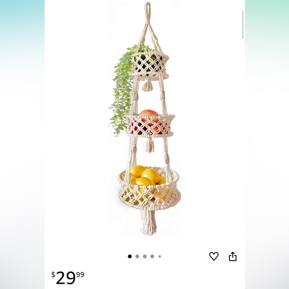 SOLD - BRAND NEW Handmade Macrame Hanging Basket